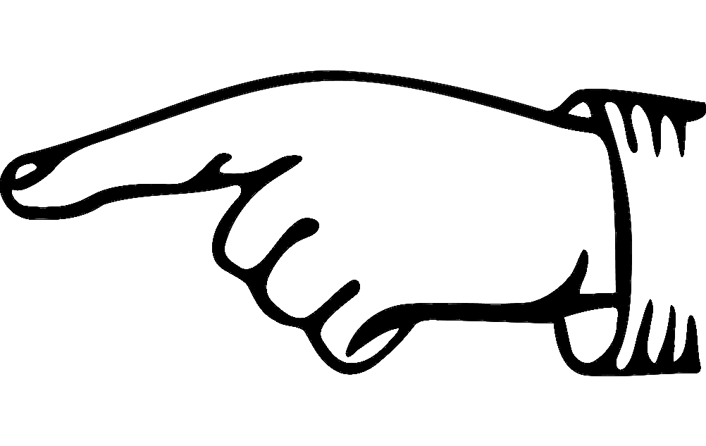 Pointing Finger Hand Gesture Vector for Laser Cutting DXF