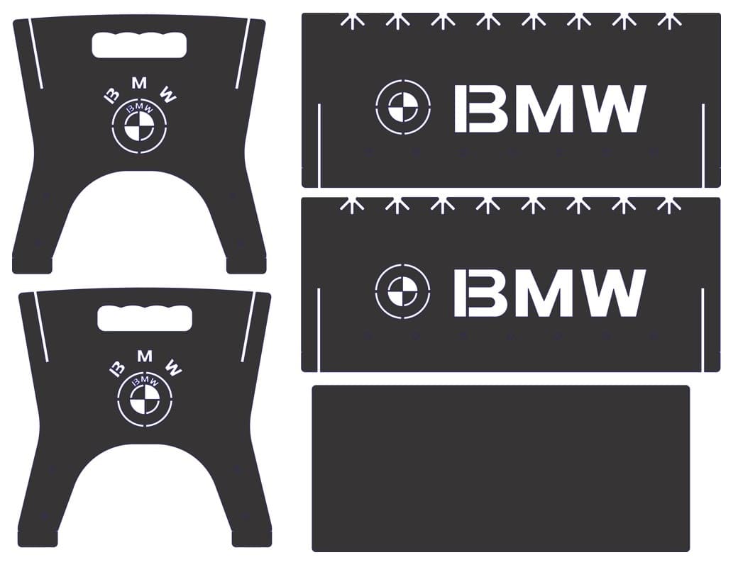 Portable BMW BBQ Grill Vector Design for Laser Cutting DXF