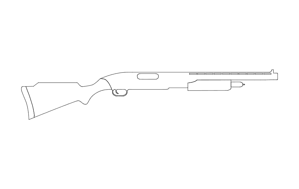 Pump Action Shotgun Vector Design - Free DXF File