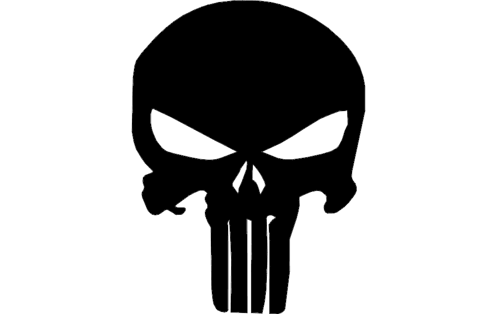 Punisher Skull Vector Design for Laser Cutting DXF