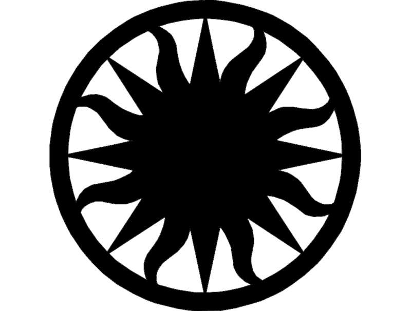 Radiant Sun Vector Design for Laser Cutting DXF