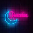 Ramadan Crescent Moon Neon Sign Vector for Laser Cutting