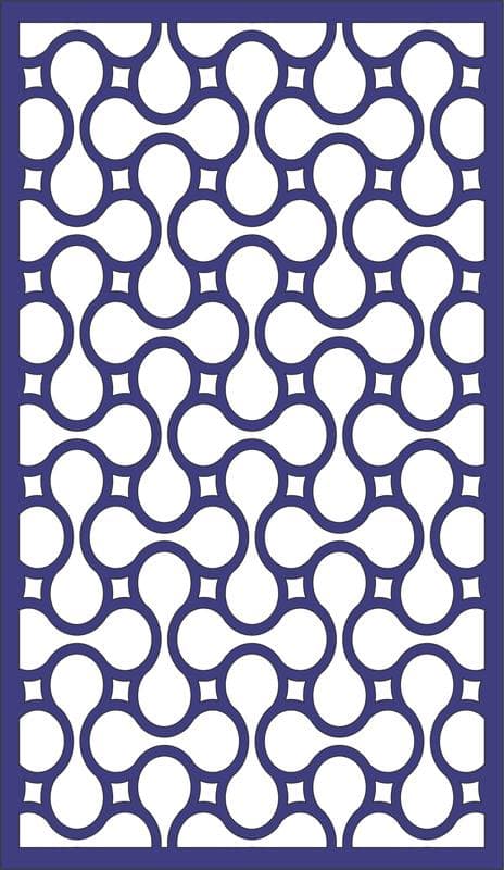 Retro Interlocking Waves Decorative Screen Vector DXF