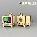 Retro TV Pen Holder Laser Cut Vector File