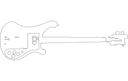 Rickenbacker Bass Guitar Silhouette DXF Vector File for Laser Cutting