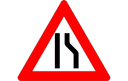 Road Narrows Right Traffic Sign Vector DXF Design