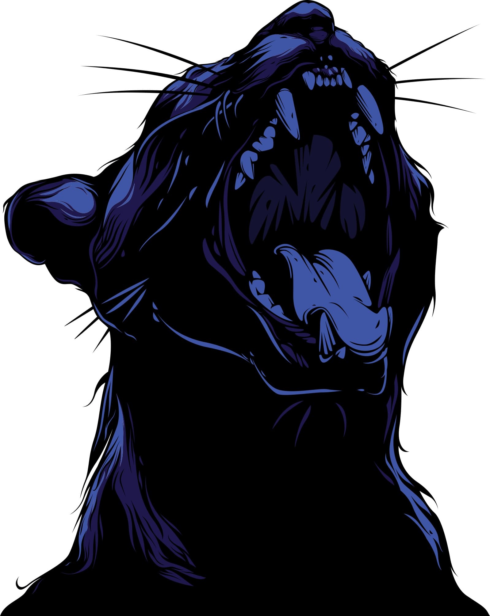 Roaring Panther Head Vector Graphic for Laser Cutting