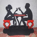 Romantic Couple Napkin Holder Laser Cut Vector File