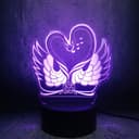 Romantic Double Swan 3D Illusion LED Lamp Vector File DXF