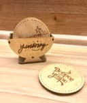 Round Coaster Set with Holder Laser Cut Vector Files