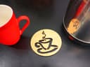 Round Coffee Cup Coaster Vector Design for Laser Cutting DXF