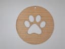 Round Paw Print Ornament Laser Cut Vector File