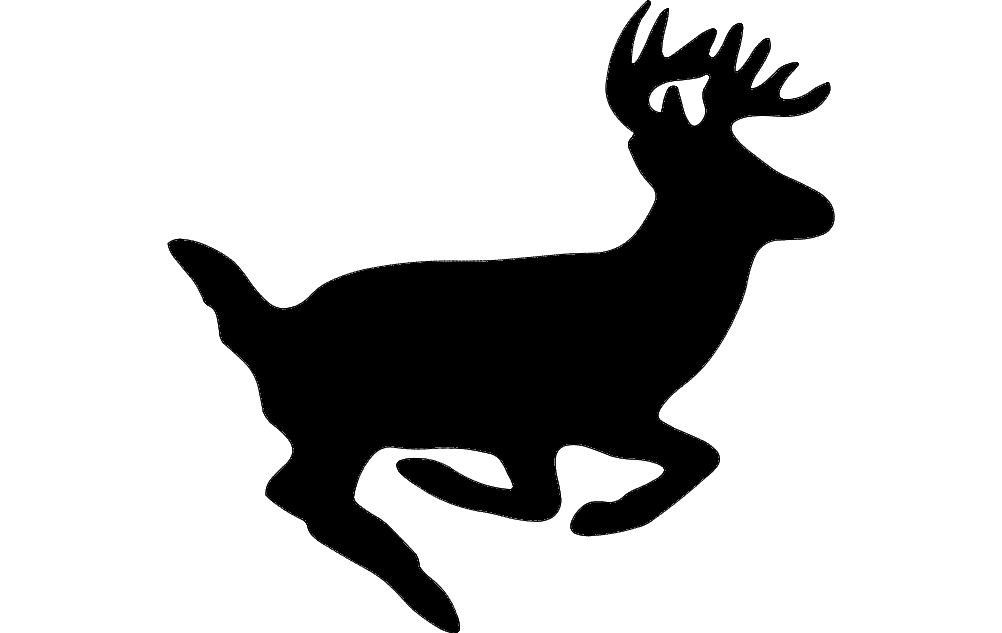 Running Buck Silhouette Vector DXF File for CNC