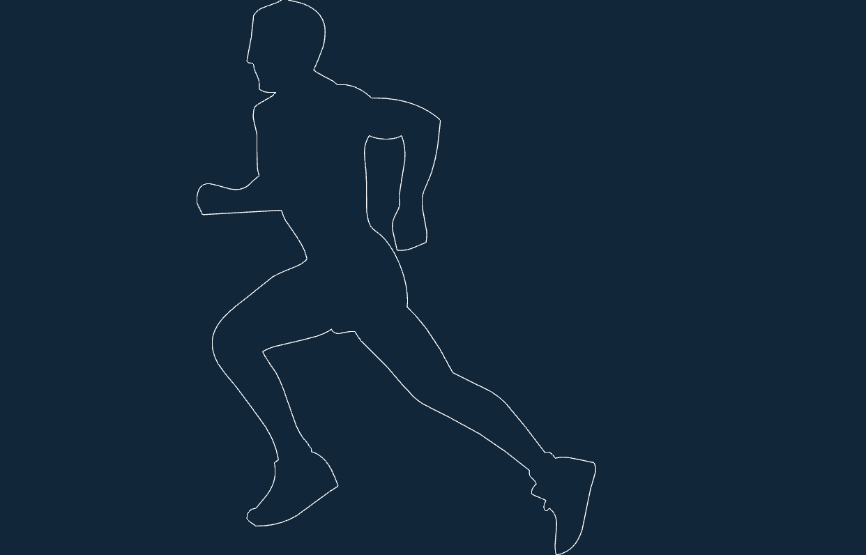 Running Man Silhouette Vector DXF File for Laser Cutting
