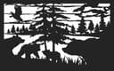 Rustic Bear and Forest Wildlife Scene Laser Cut Vector DXF File