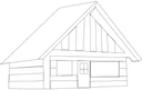 Rustic Cabin Vector Line Art DXF File for CNC Laser Cutting