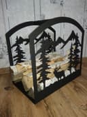 Rustic Deer Mountain Firewood Log Holder DXF Vector File