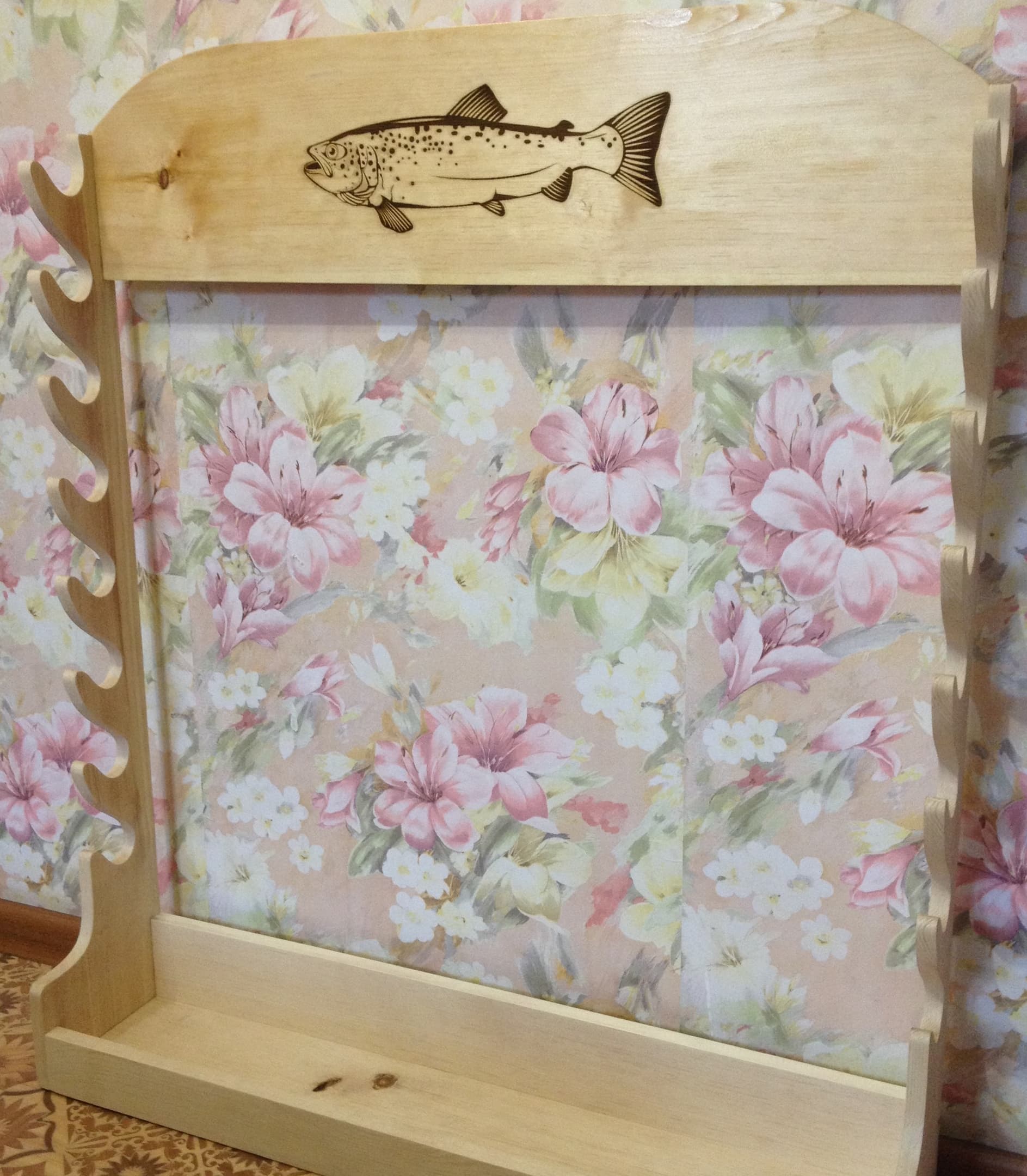 Rustic Fishing Rod Rack Laser Cut Vector File