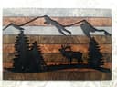 Rustic Mountain Elk Wooden Wall Art Laser Cut DXF CDR Vector File