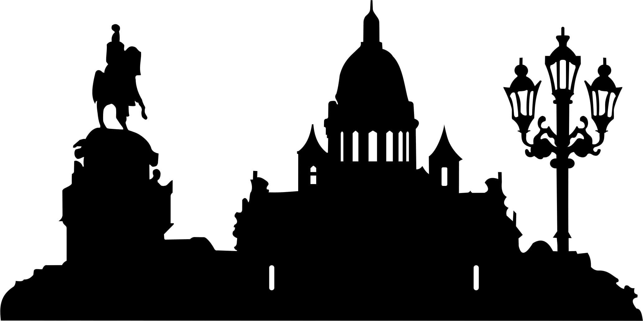 Saint Isaac's Cathedral Silhouette Laser Cut File Vector