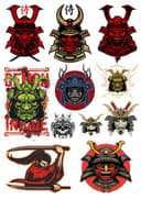 Samurai Warrior Helmet Vector Collection for Laser Cutting