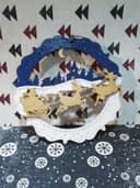 Santa Sleigh and Reindeer Christmas Ornament Vector File