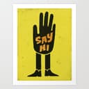 Say Hi Hand Character Wall Decor Free Vector File