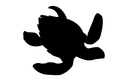 Sea Turtle Silhouette Vector File for Laser Cutting (DXF)