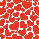 Seamless Hearts Pattern Vector for Laser Cutting