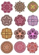 Set of 12 Intricate Mandala Ornaments Vector Files