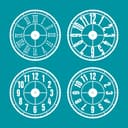 Set of 4 Decorative Clock Faces Vector Files for Laser Cutting (DXF)