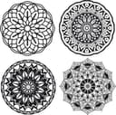 Set of 4 Detailed Decorative Mandala Vector Files for Laser Cutting