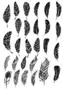 Set of Decorative Feathers Vector Collection for Laser Cutting