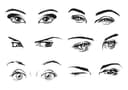 Set of Female Eyes Vector Illustrations for Laser Cutting