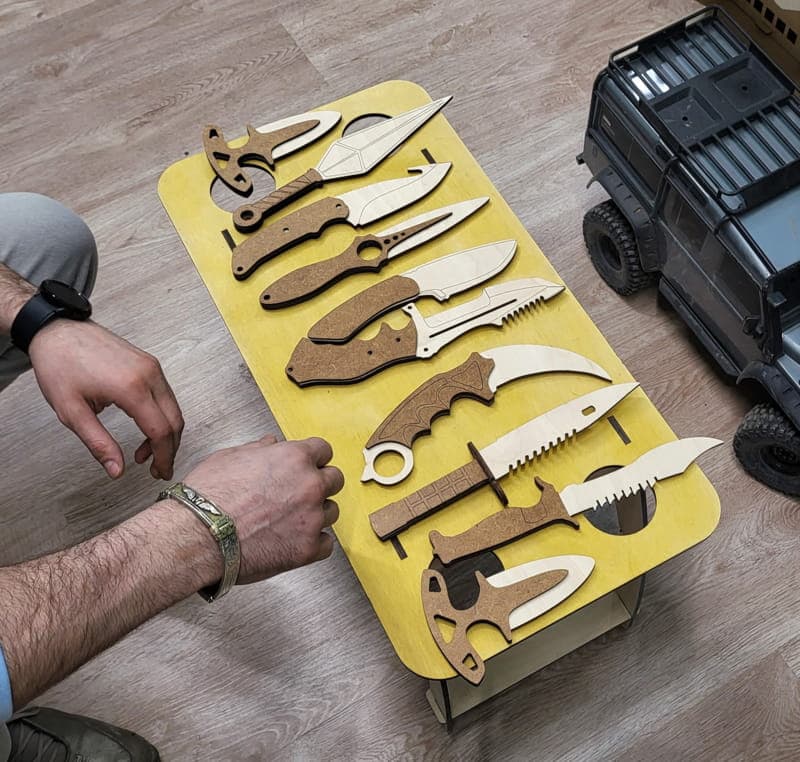 Set of Wooden Toy Knives Vector Design for Laser Cutting