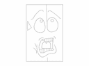 Shocked Cartoon Face Vector Design for Laser Cutting DXF