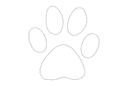 Simple Dog Paw Print Vector Design for Laser Cutting DXF