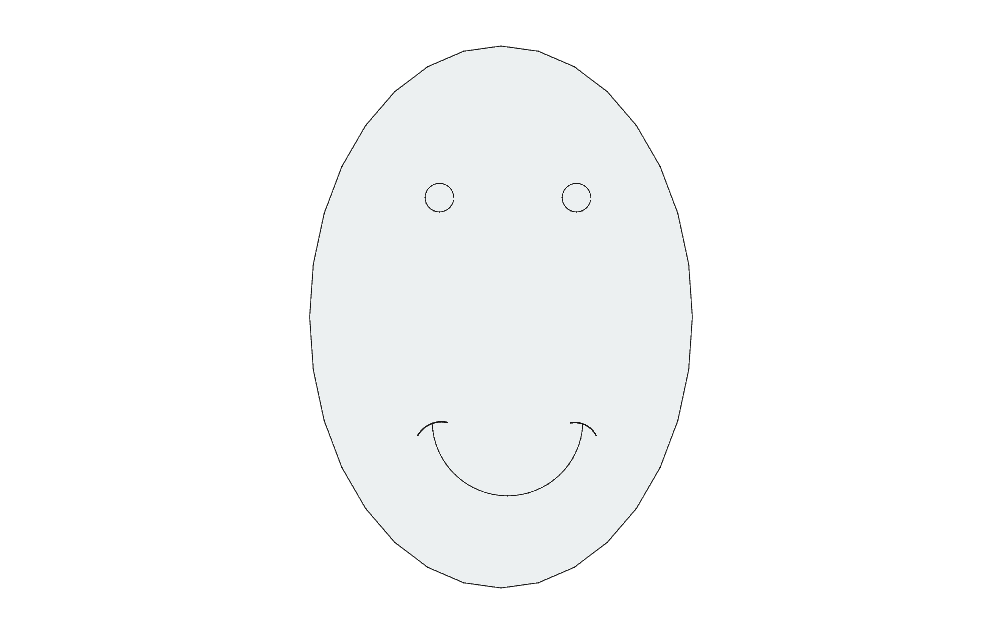 Simple Smiley Egg Face Vector Design DXF File