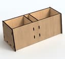 Simple Wooden Desk Organizer Box Laser Cut Vector File