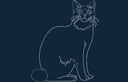 Sitting Cat Vector Line Art DXF File for Laser Cutting