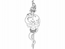 Skull and Snake Dagger Vector Design DXF File