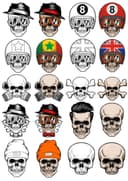 Skull Character Vector Collection for Laser Cutting and Apparel
