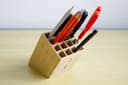 Slanted Wooden Pencil Holder Laser Cut Vector File (DXF)