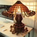 Slotted Wooden Table Lamp Vector Design for Laser Cutting