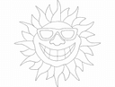 Smiling Sun with Sunglasses DXF Vector Design for Laser Cutting