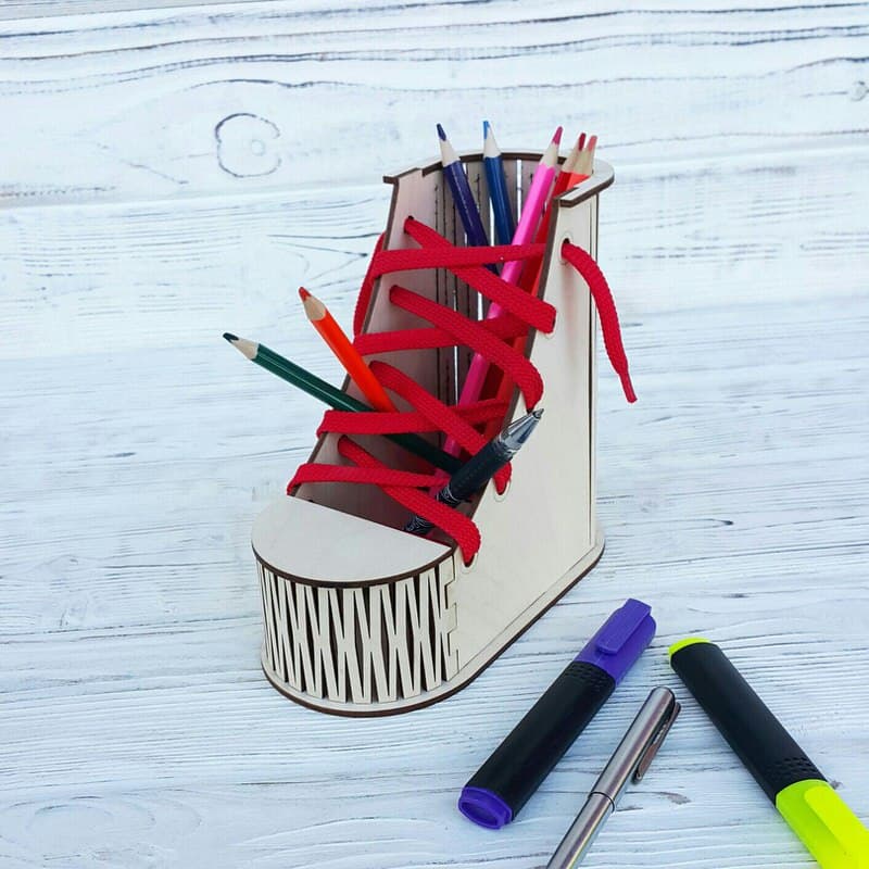 Sneaker Style Desk Organizer Laser Cut Vector File