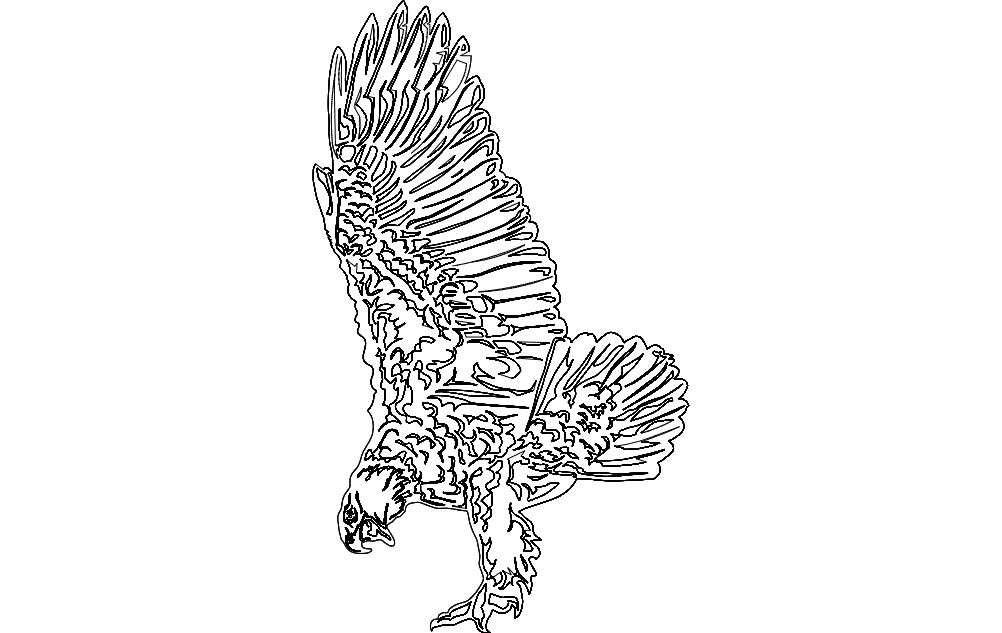 Soaring Eagle Vector Design for CNC Laser Cutting (DXF)