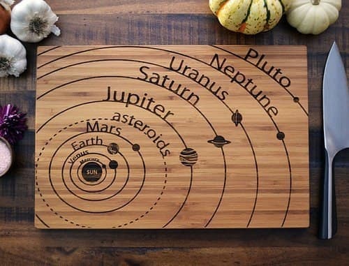 Solar System Cutting Board Laser Cut Vector File