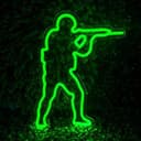 Soldier Silhouette Neon Sign Vector for Gamer Room Decor (DXF, SVG)