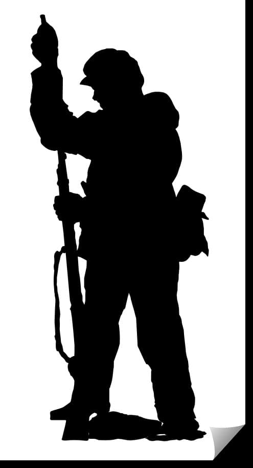 Soldier Standing with Rifle Vector Silhouette DXF File
